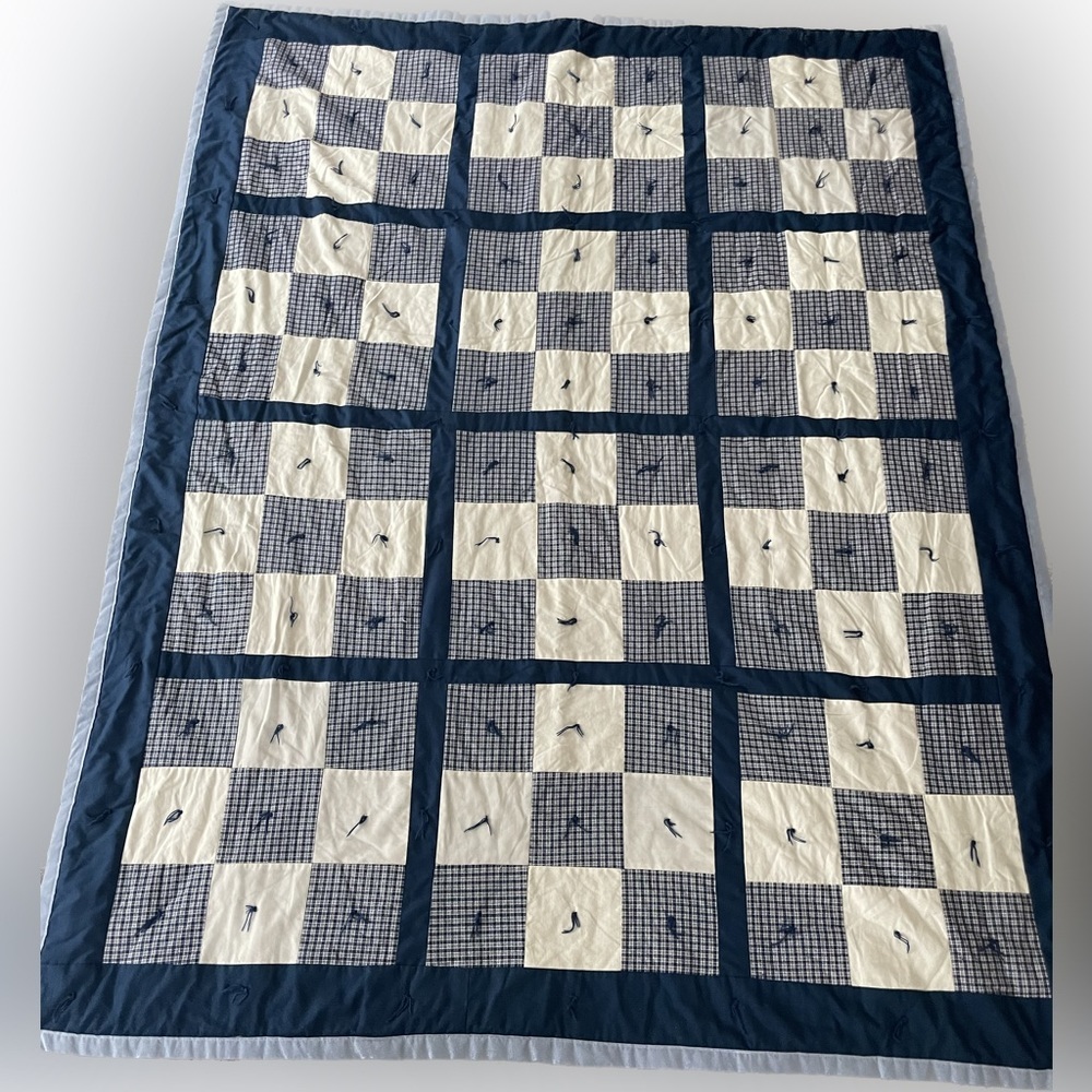 Rare Blue Blanket Throw 64” by 49”